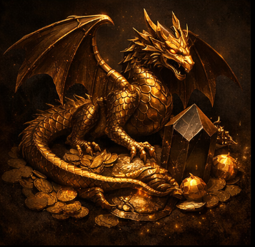 暗金龙形网站 logo